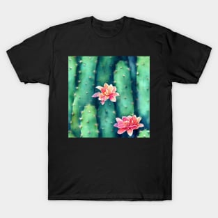 Watercolor cactus plant cactus pattern T-Shirt